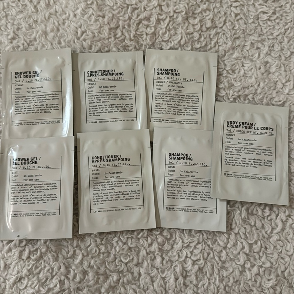 Le Labo Showet Gel Shampoo Conditioner Skincare Sample Set